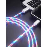 Wholesale 2.4A RGB LED Light Durable USB Cable for IPhone IOS Lighting 3FT (Silver)